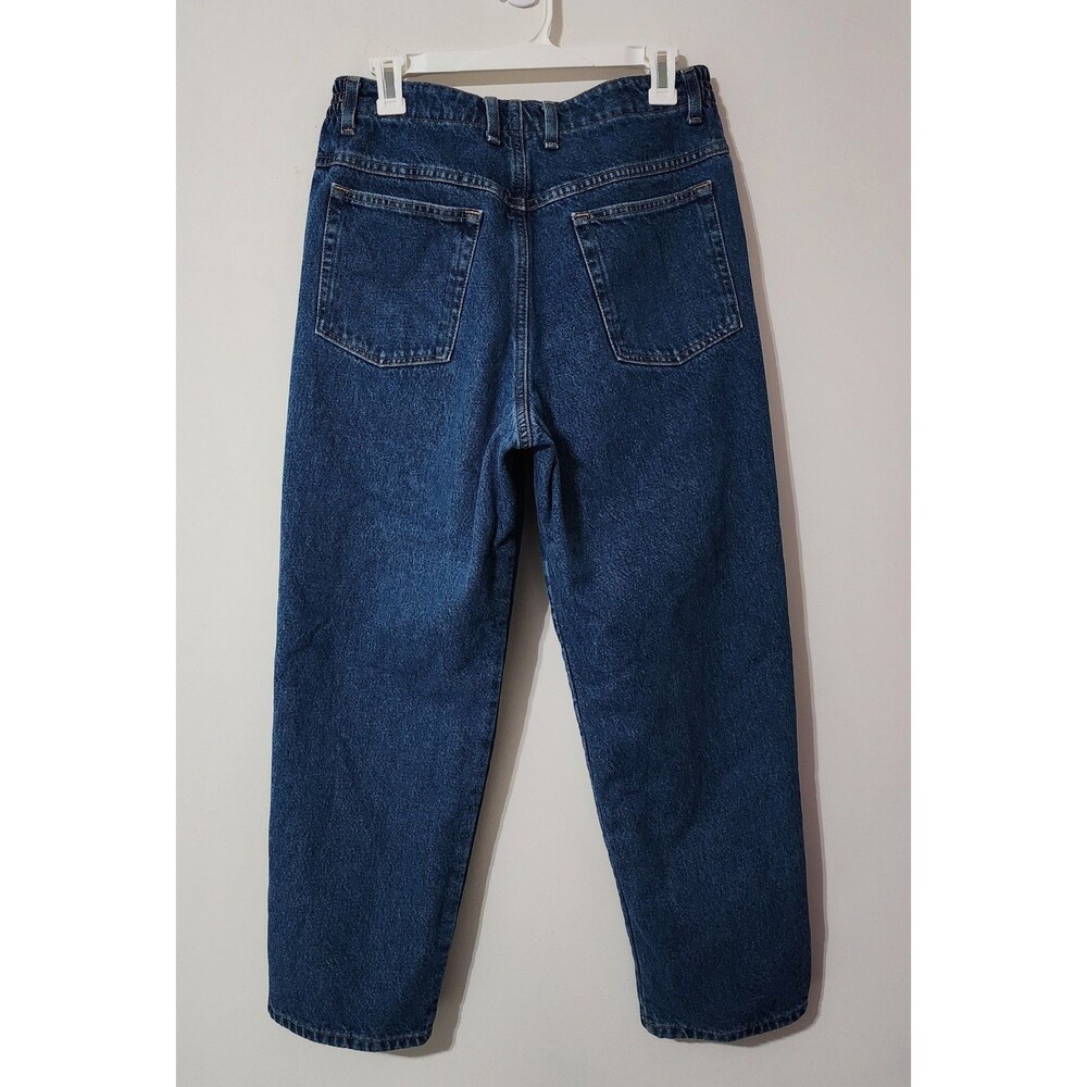 L.L.Bean Womens 12P Petite High Rise Jeans Blue Flannel Lined Plaid 100% Cotton - Picture 4 of 10